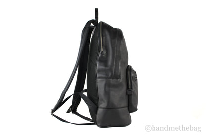 Coach Men's West Large Black Leather Backpack Shoulder Bookbag