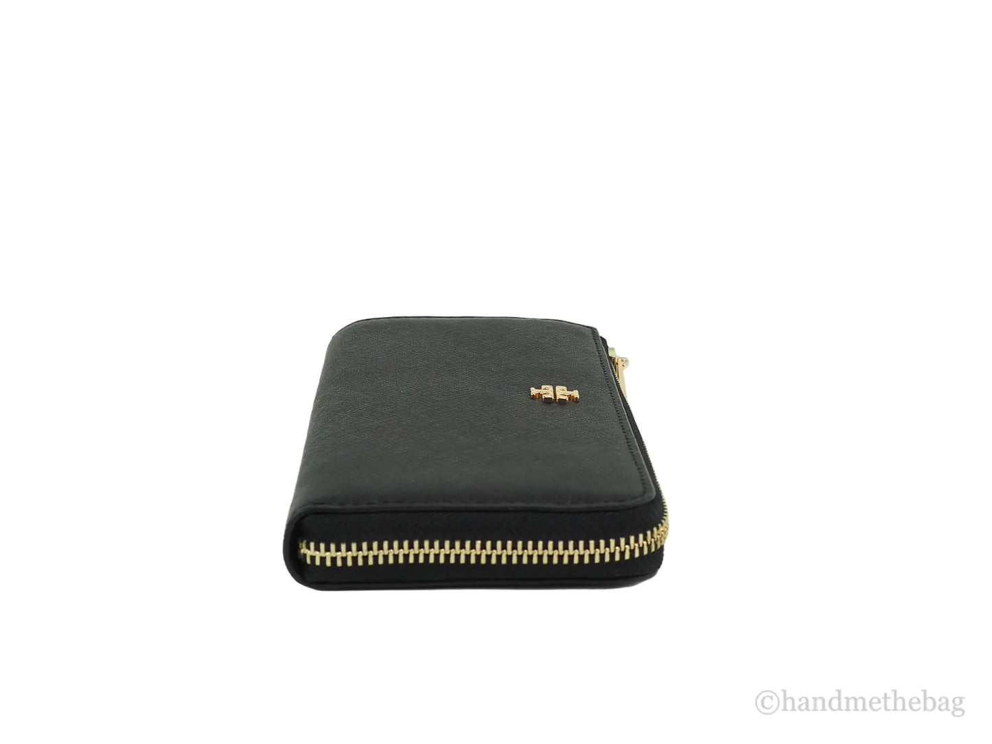 Tory Burch Emerson Black Leather L- Zip Continental Wallet