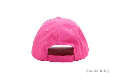 Cappello da baseball regolabile autentico Versace in cotone rosa acceso con logo ricamato