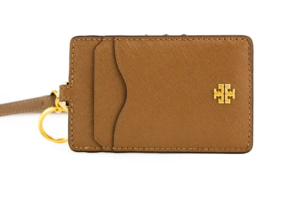 Tory Burch Emerson Moose Leather Necklace Lanyard Card Case