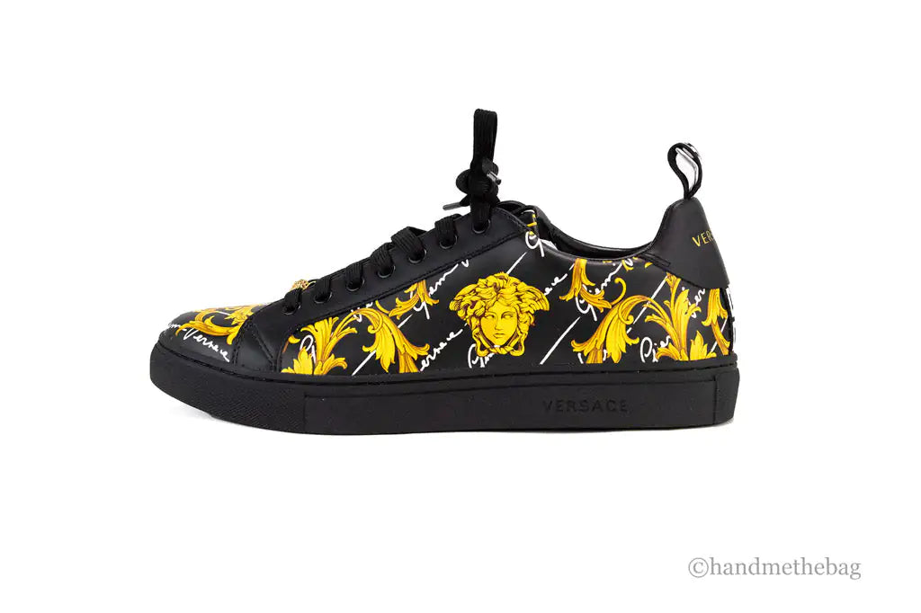 Autentiche Versace Low Top Leather Vitello St. Barocco Sneakers