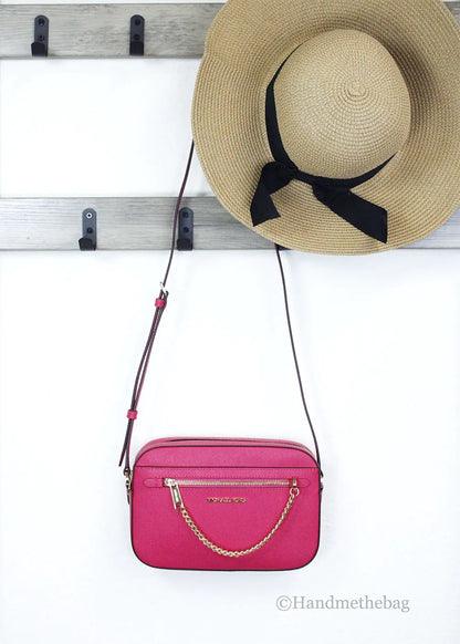 Michael Kors Jet Set EW Pink Zip Chain Crossbody