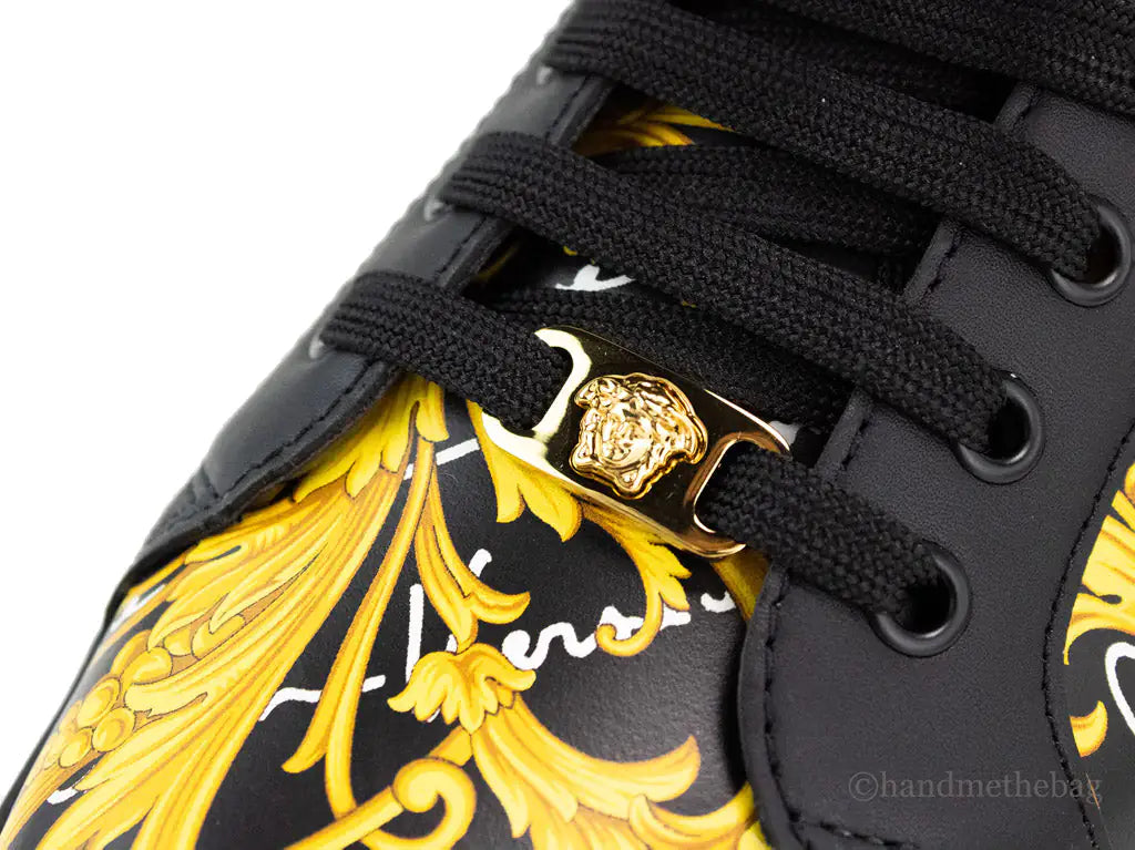 Autentiche Versace Low Top Leather Vitello St. Barocco Sneakers