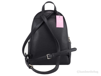 Kate Spade Leila 中号黑色皮革圆顶单肩背包