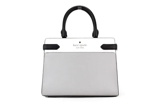 Kate Spade Staci Nimbus Grey Medium Saffiano Leather Crossbody Satchel Handbag