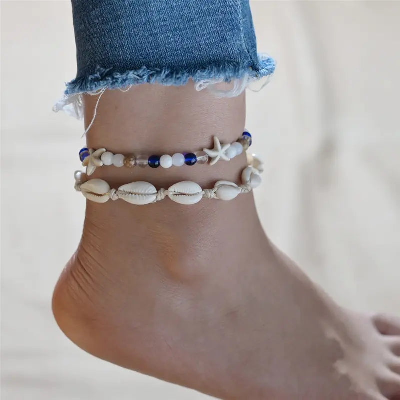 Modyle Bohemian Shell Starfish Anklets for Wome