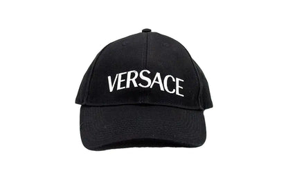 Versace Black Cotton Embroidered Logo Adjustable Baseball Hat