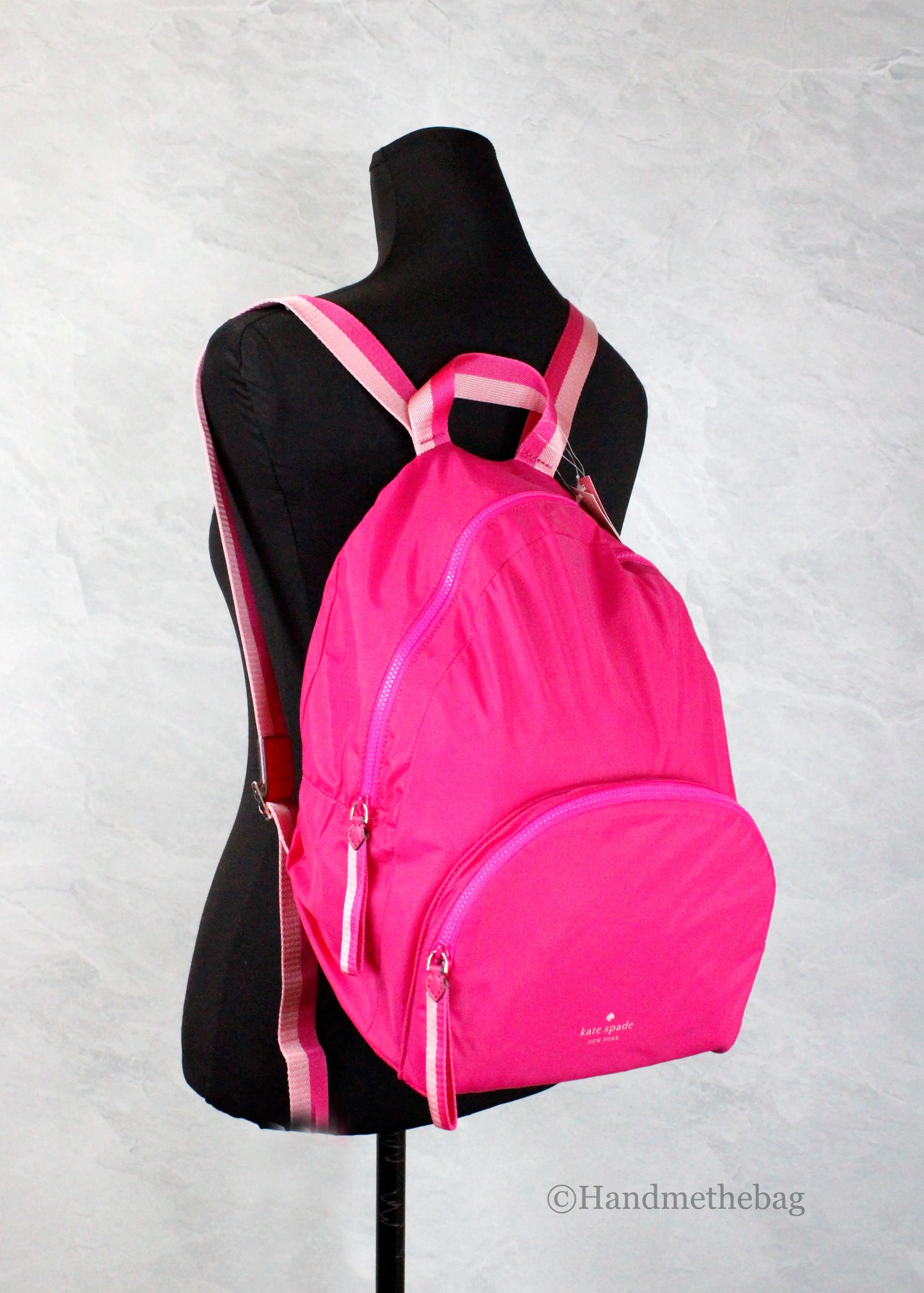 "Rainbow Galore Top Pick" Kate Spade Arya Medium Bright Magenta Nylon Packable Backpack