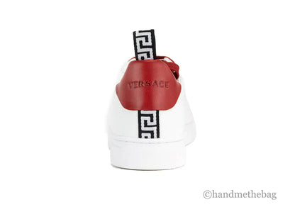 Versace White Red Vitello Leather Gianni Versace Signature Sneakers