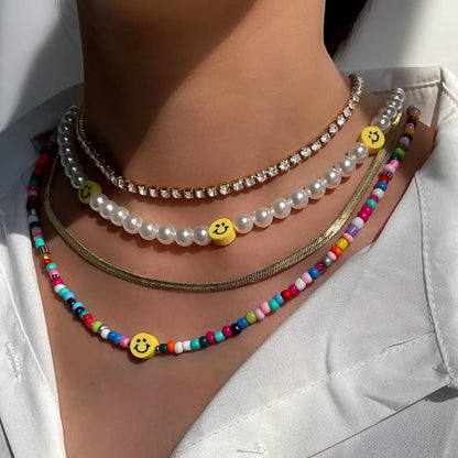 Multilayer Rainbow Beaded Necklace