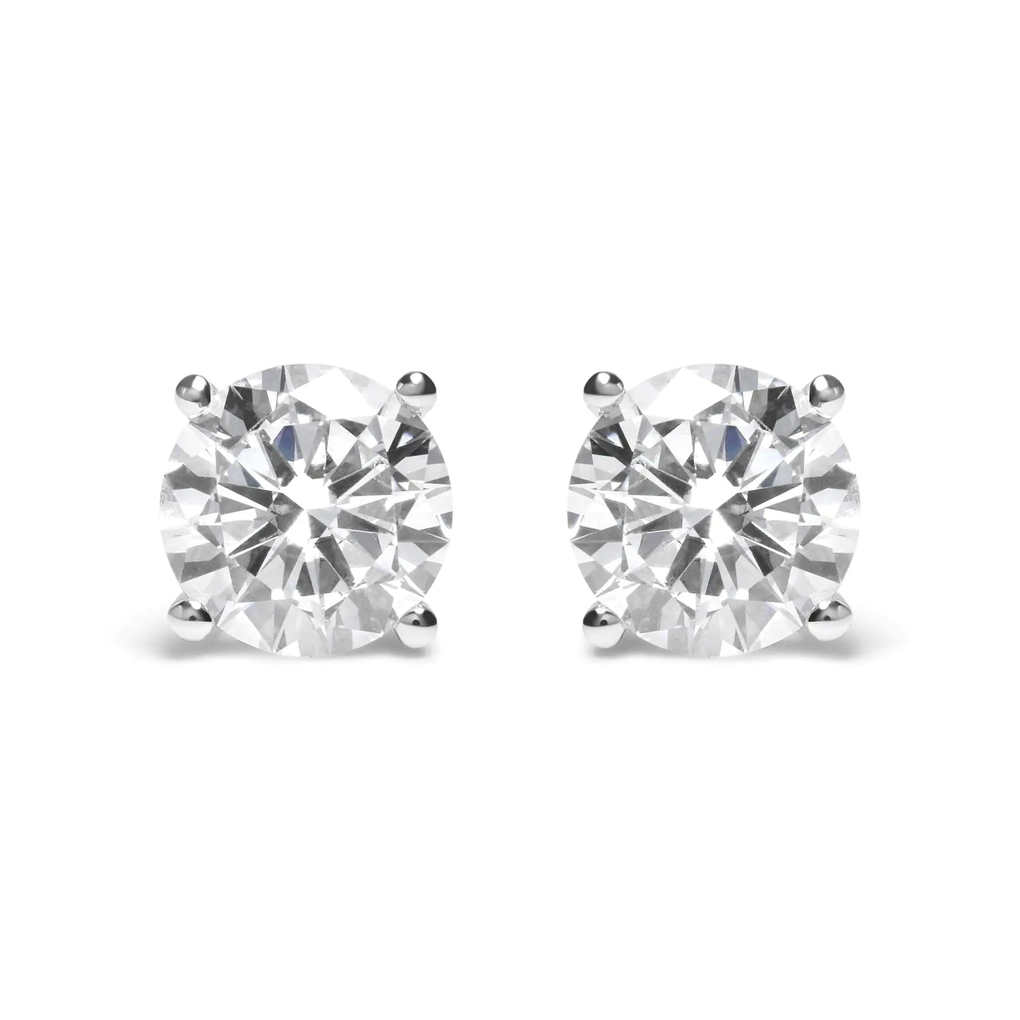 Jewelry -  GIA Certified 14K White Gold 6.0 Cttw 4-Prong Round Brilliant Cut Diamond Solitaire Stud Earrings with Screw Backs (F Color, VS2 Clarity)