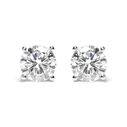 Jewelry -  GIA Certified 14K White Gold 6.0 Cttw 4-Prong Round Brilliant Cut Diamond Solitaire Stud Earrings with Screw Backs (F Color, VS2 Clarity)