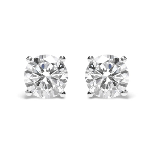 Jewelry -  GIA Certified 14K White Gold 6.0 Cttw 4-Prong Round Brilliant Cut Diamond Solitaire Stud Earrings with Screw Backs (F Color, VS2 Clarity)