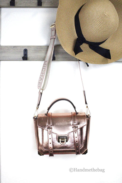 Borsa convertibile Michael Kors Manhattan Media Metallic Primrose