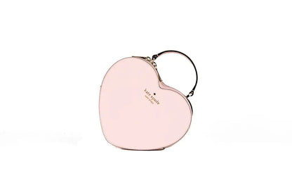 Kate Spade Love Shack Chalk Pink Saffiano Leather Top Handle Heart Crossbody Borsa a mano