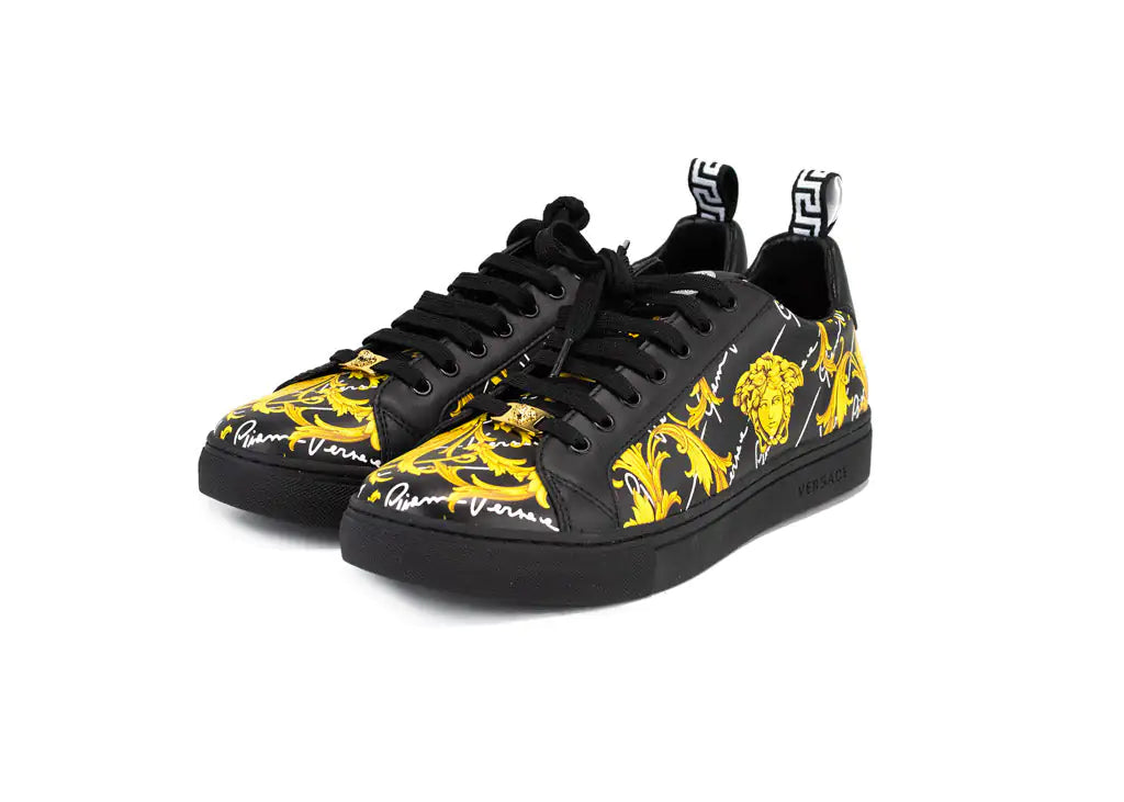 Autentiche Versace Low Top Leather Vitello St. Barocco Sneakers