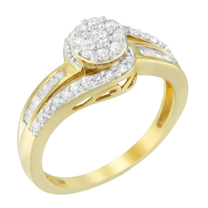 Jewelry - 10K Yellow Gold Diamond Cluster Ring (1/2 Cttw, I-J Color, I2-I3 Clarity)