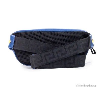 Versace Small Navy Leather Medusa Fanny Pack Belt Bag