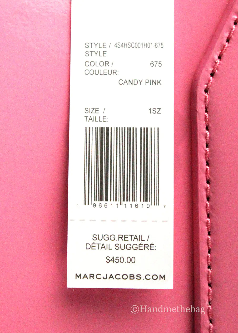 Marc Jacobs Small Candy Pink Patent Dome Satchel Crossbody Bag