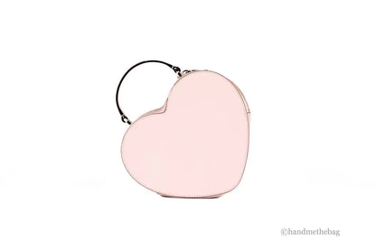 Kate Spade Love Shack Chalk Pink Saffiano Leather Top Handle Heart Crossbody Borsa a mano