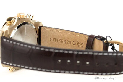 Citizen Perpetual Calendar Chrono Crocodile Print Leather Strap Watch