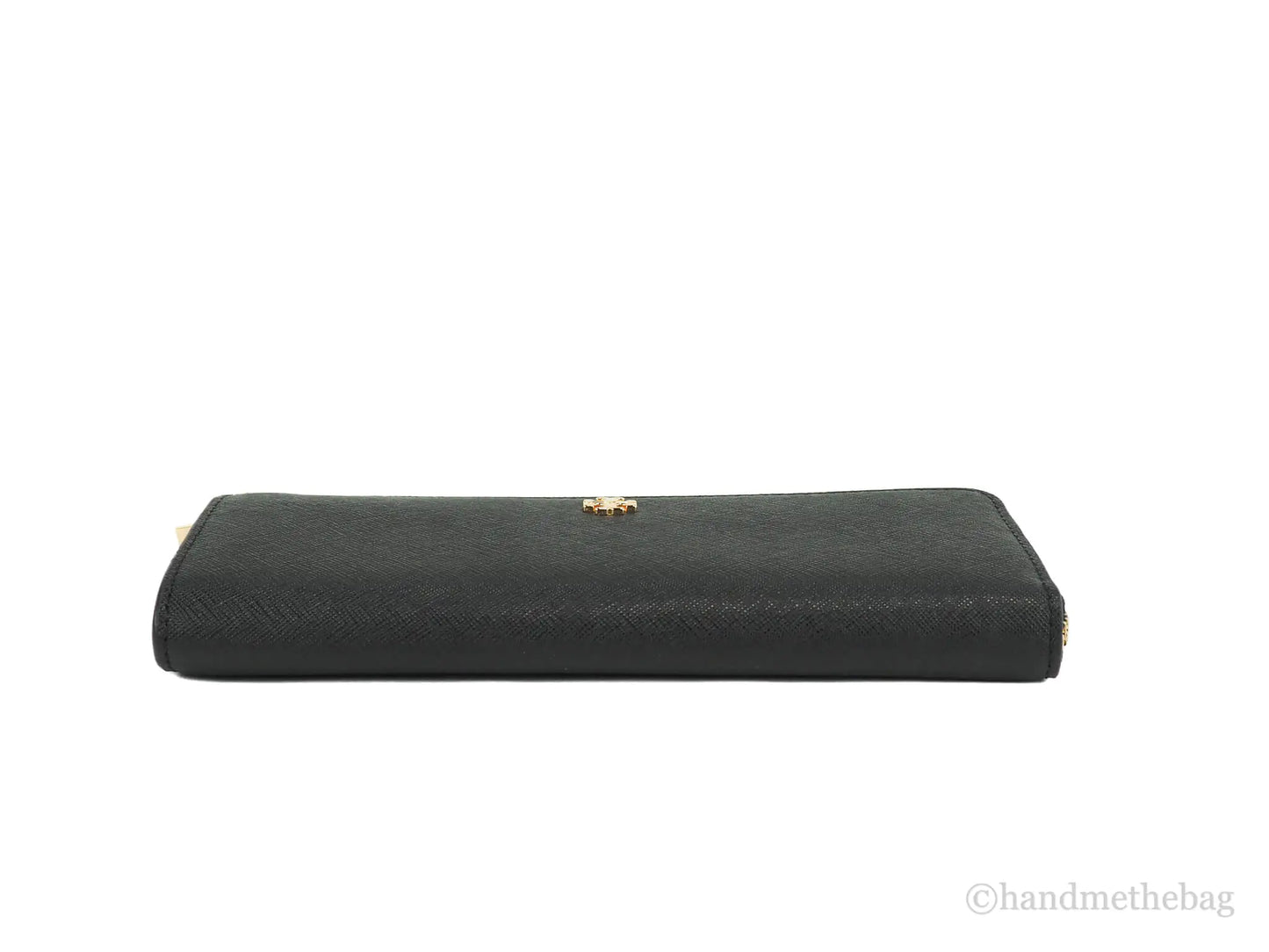 Tory Burch Emerson Black Leather L- Zip Continental Wallet