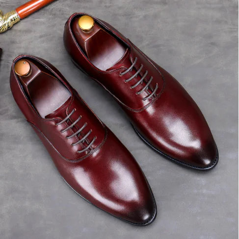 Zapatos de vestir Oxford de cuero elegantes para hombre