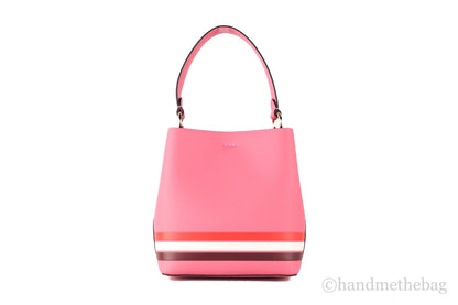 Coach Retro Striped Confetti Pink Small Town Bucket Crossbody