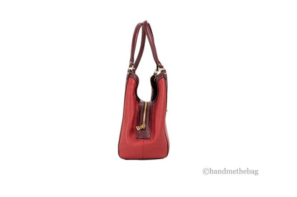 Coach Kristy Red Apple Leather Triple Compartment Shoulder Bag