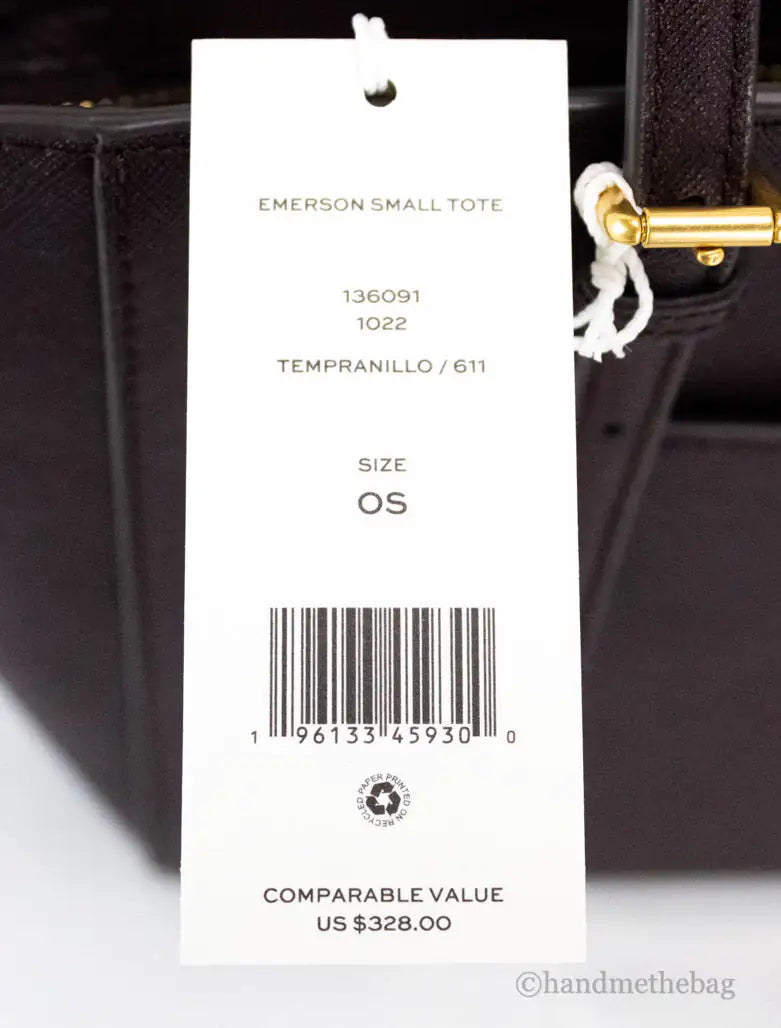 Tory Burch Emerson Small Tempranillo Saffiano Tote in pelle