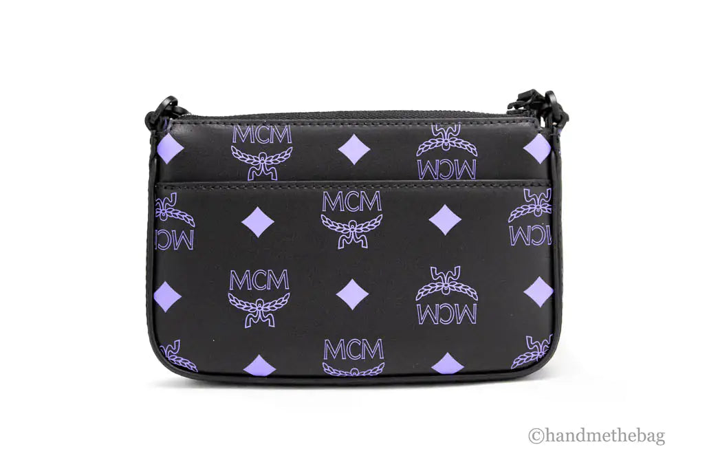 MCM Color Splash Dahlia Purple Leather Mini Pouch Crossbody