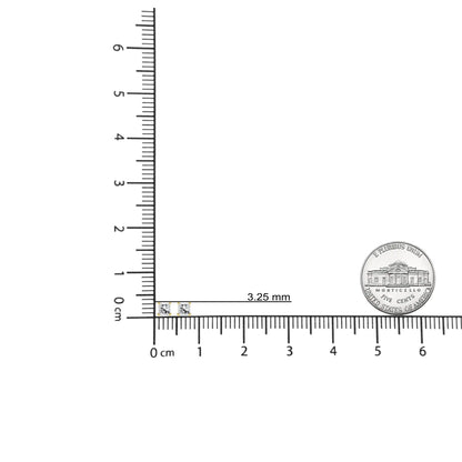 Gioielli - Orecchini a bottone solitario a 4 punte con diamanti quadrati taglio principessa certificati AGS in oro 14K (SENZA colore, purezza SI2-I1)