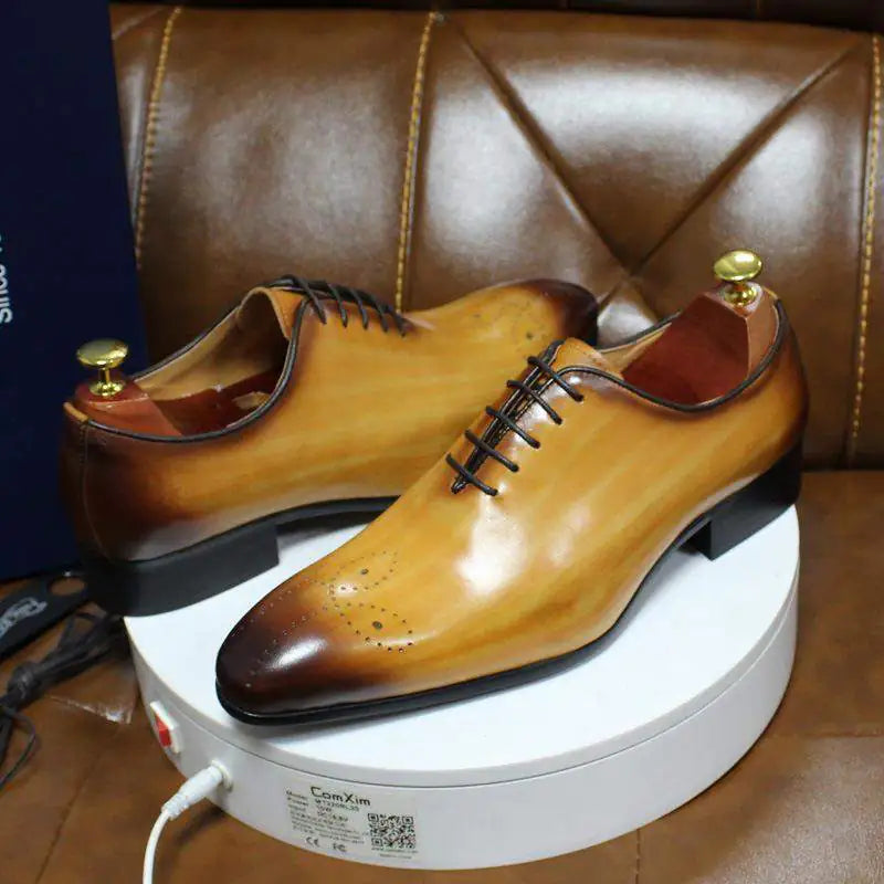 Zapatos de vestir Oxford de cuero elegantes para hombre