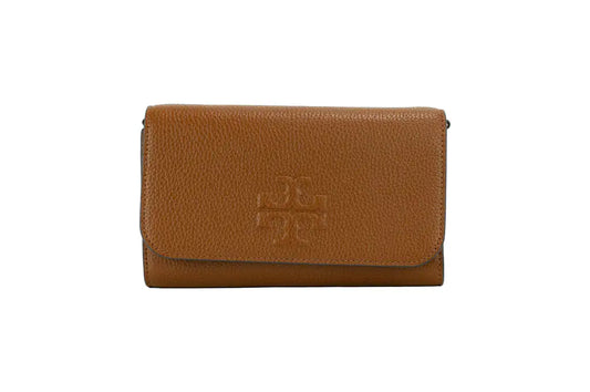 Tory Burch (75029) Thea Small Moose Pebble Leather Flat Wallet Crossbody Handbag