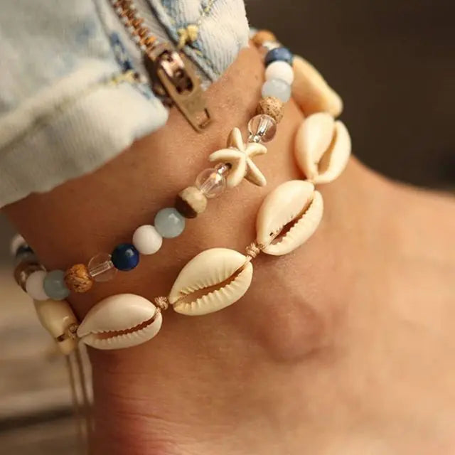 Modyle Bohemian Shell Starfish Anklets for Wome