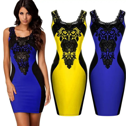 Elegant Gothic Embroidered Sleeveless Dress