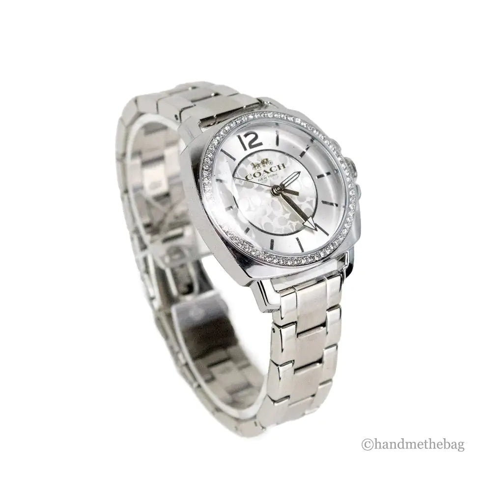 Orologio Coach Boyfriend Crystal Bezel in acciaio inossidabile argento