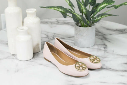 Tory Burch Benton 2 Sea Shell Pink Leather Ballet Flats