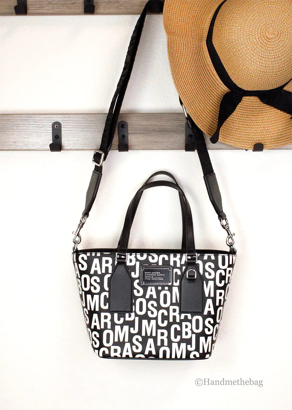 Borsa a tracolla piccola in pelle con stampa monogramma Marc Jacobs