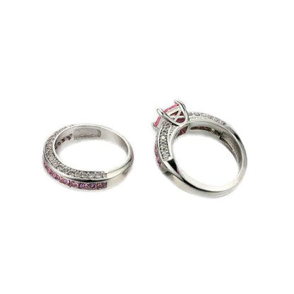 Jubilee Set of 2 Stacking Rings In Pure Crystal Love On Platinum Plating