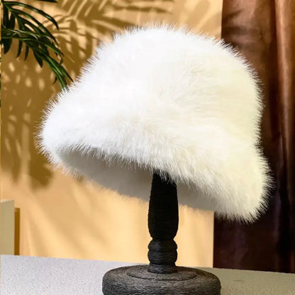 Winter Faux Fur Plush Bucket Hat