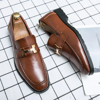 Elegant The Roveleto Italian Leather Loafers For Men!