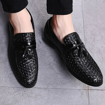 Elegant Luxury Italian Style Tassel Leather Loafers