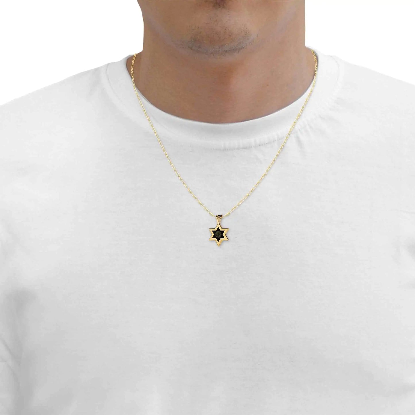 Jewelry - Men's Star of David Necklace 24k Gold Inscribed Shir Lama'a lot Pendant on Onyx