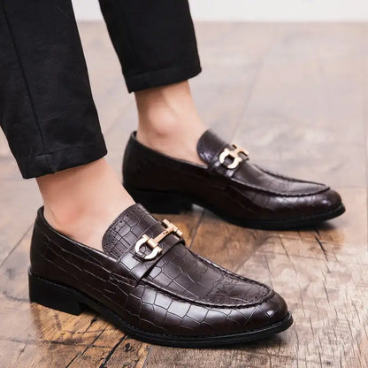 Elegant Italian Style Alligator Leather Loafers