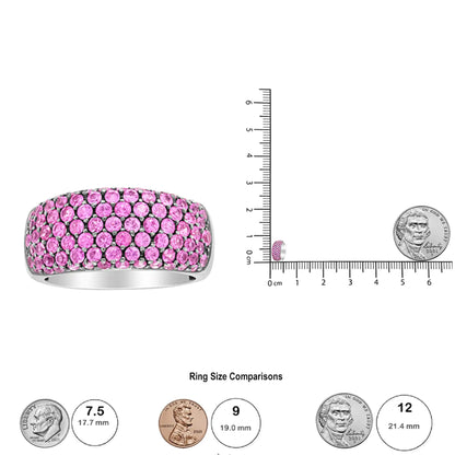 Jewelry - 18K White Gold and Black Rhodium Multi Row Pink Sapphire Classic Band Ring