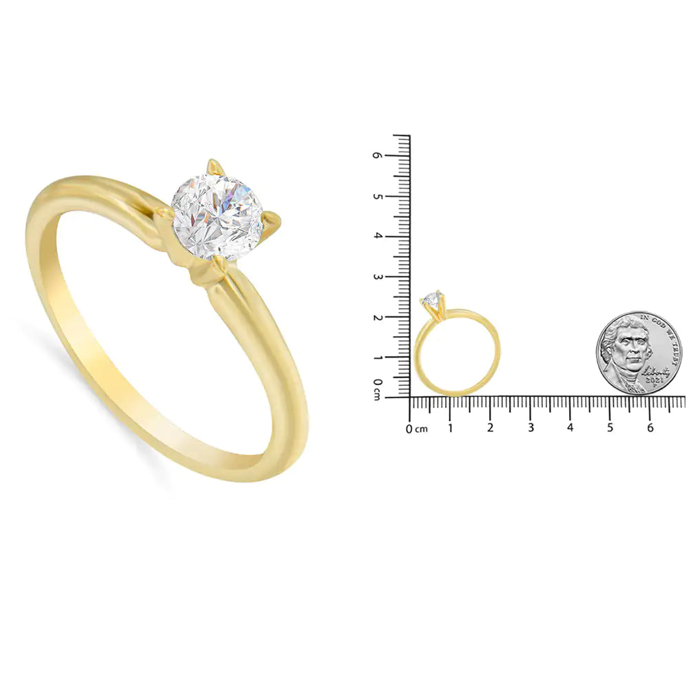 "Engagement Ring" Jewelry -  GIA Certified 14k Gold 1/2 Cttw Diamond Solitaire (H Color, SI1 Clarity)