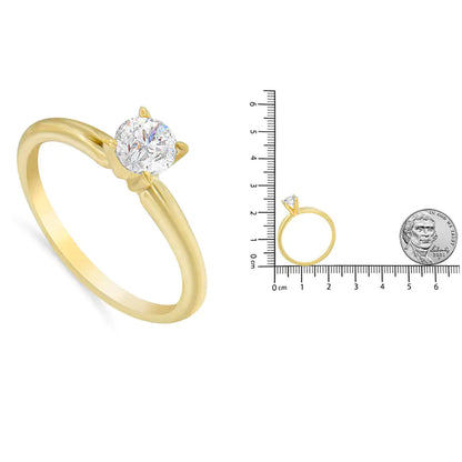 "Engagement Ring" Jewelry -  GIA Certified 14k Gold 1/2 Cttw Diamond Solitaire (H Color, SI1 Clarity)