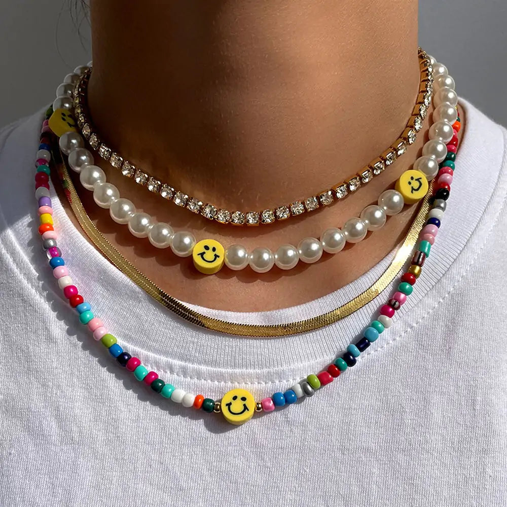 Multilayer Rainbow Beaded Necklace