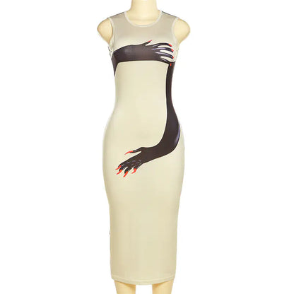 Elegant Sleeveless Midi Dress